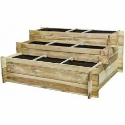 SIENA GARDEN Hochbeet-Treppe Hugo, 120 X 100 X 54 Cm Kesseldruckimprägniert, Inkl. Geotextil