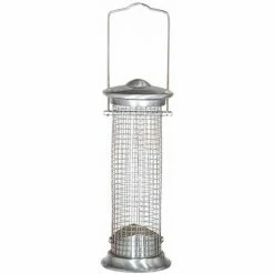 SIENA GARDEN Vogelfuttersäule Aluminium Line Für Nüsse, 24 Cm