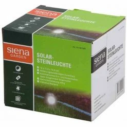 SIENA GARDEN Solar-Steinleuchte, Kunstharz 3 LED, 10 X 10 X 13,6 Cm