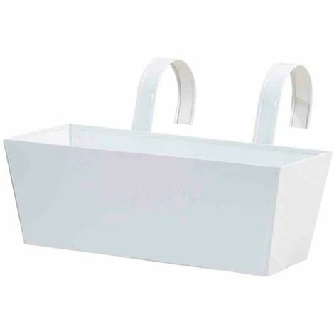 SIENA GARDEN Blumenkasten Eckig, Weiß, 39 X 16,5 X 14,5 Cm Stahlblech, Mit Fest Montierten Haltern 3 SIENA GARDEN Blumenkasten Eckig, Weiß, 39 X 16,5 X 14,5 Cm Stahlblech, Mit Fest Montierten Haltern