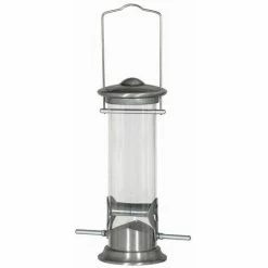 SIENA GARDEN Vogelfuttersäule Aluminium Line Für Mischfutter, 24 Cm