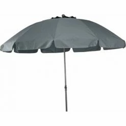 SIENA GARDEN Tropico Mittelstockschirm Anthrazit/grau Ø 200cm Gestell Stahl Anthrazit, Bezug 100% Polyester, 180g/m² In Grau, Lichtschutzfaktor UPF 50+