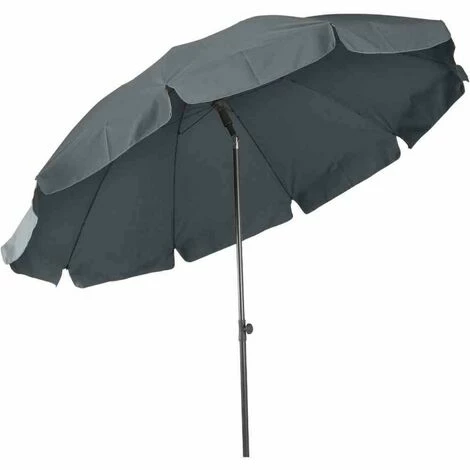 SIENA GARDEN Tropico Mittelstockschirm Anthrazit/grau Ø 200cm Gestell Stahl Anthrazit, Bezug 100% Polyester, 180g/m² In Grau, Lichtschutzfaktor UPF 50+ 5 SIENA GARDEN Tropico Mittelstockschirm Anthrazit/grau Ø 200cm Gestell Stahl Anthrazit, Bezug 100% Polyester, 180g/m² In Grau, Lichtschutzfaktor UPF 50+ – Bild 3