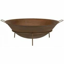 SIENA GARDEN Feuerschale Rusty Ø 61 Cm Gusseisen Rostbraun, Mit Griffen