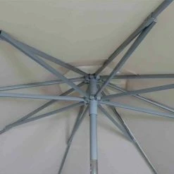 SIENA GARDEN Push Pro Mittelstockschirm Silber/natur Ø 300cm Gestell Alu Silber, Streben Stahl, Bezug 100% Polyester, 180g/m² Natur, Lichtschutzfaktor UPF 50+ -SIENA GARDEN Shop 41373510 3