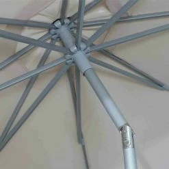 SIENA GARDEN Push Pro Mittelstockschirm Silber/natur Ø 300cm Gestell Alu Silber, Streben Stahl, Bezug 100% Polyester, 180g/m² Natur, Lichtschutzfaktor UPF 50+ -SIENA GARDEN Shop 41373510 4