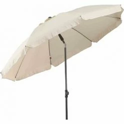 SIENA GARDEN Tropico Mittelstockschirm Anthrazit/natur Ø 200cm Gestell Stahl Anthrazit, Bezug 100% Polyester, 180g/m² In Natur, Lichtschutzfaktor UPF 50+ -SIENA GARDEN Shop 41373537 3