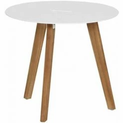 SIENA GARDEN Alba Beistelltisch Ø50x45 Cm Teakholz Couchtisch Kaffeetisch Wohnzimmertisch