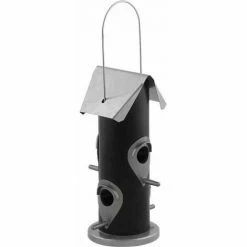 SIENA GARDEN Vogelfuttersäule Black Line Für Mischfutter, 25cm