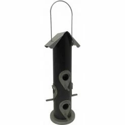SIENA GARDEN Vogelfuttersäule Black Line Für Mischfutter, 35cm