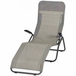 SIENA GARDEN Anco Kippliege Anthrazit / Taupe Stahl Anthrazit / Textilbezug Taupe