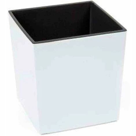 SIENA GARDEN Pflanzgefäß BREST, Weiß Hochglanzoptik, 25 X 25 X 26 Cm Kunststoffgefäß Mit Einsatz 3 SIENA GARDEN Pflanzgefäß BREST, Weiß Hochglanzoptik, 25 X 25 X 26 Cm Kunststoffgefäß Mit Einsatz