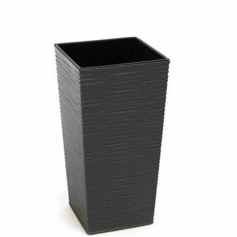 SIENA GARDEN Pflanzgefäß NIZZA, Graphit Rillenoptik, 25 X 25 X 46,5 Cm Kunststoffgefäß Mit Einsatz 3 SIENA GARDEN Pflanzgefäß NIZZA, Graphit Rillenoptik, 25 X 25 X 46,5 Cm Kunststoffgefäß Mit Einsatz