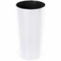 SIENA GARDEN Pflanzgefäß LILLE, Weiß Hochglanzoptik, Ø 25 X 46,5 Cm Kunststoffgefäß Mit Einsatz