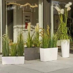 SIENA GARDEN Pflanzgefäß LILLE, Weiß Hochglanzoptik, Ø 25 X 46,5 Cm Kunststoffgefäß Mit Einsatz -SIENA GARDEN Shop 41373944 5