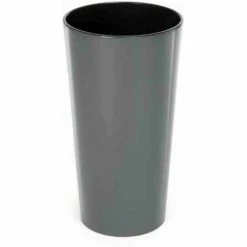 SIENA GARDEN Pflanzgefäß LILLE, Anthrazit Hochglanzoptik, Ø 40 X 75 Cm Kunststoffgefäß Mit Einsatz