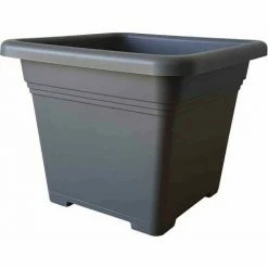 SIENA GARDEN Topf QUADRO 48 X 48 X 38,2 Cm, Anthrazit Quadratisches Kunststoffgefäß Mit Bodenlöchern