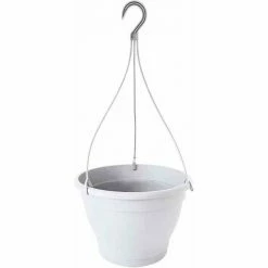SIENA GARDEN Hängeampel Ø 30 X 20 Cm, Weiß Pflanzgefäß Aus Kunststoff