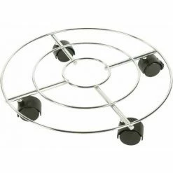 SIENA GARDEN Pflanzenroller Chrom, Ø 35 Cm, Silber Tragkraft: 60 Kg