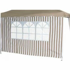 SIENA GARDEN Seitenteile Zu Faltpavillon 3x3 M, Taupe/weiß, 2er Set Bezug Aus Polyester, 160g/m² In Taupe/weiß, 1x Mit Und 1x Ohne Fenster