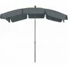 SIENA GARDEN Tropico Mittelstockschirm Anthrazit/grau 210x140cm Gestell Stahl Anthrazit, Bezug 100% Polyester, 180g/m² In Grau, Lichtschutzfaktor UPF 50+ -SIENA GARDEN Shop 41374494 1