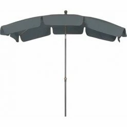 SIENA GARDEN Tropico Mittelstockschirm Anthrazit/grau 210x140cm Gestell Stahl Anthrazit, Bezug 100% Polyester, 180g/m² In Grau, Lichtschutzfaktor UPF 50+