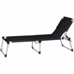 SIENA GARDEN Alu-XXL Dreibeinliege Gestell Aluminium Silber, Fläche Ranotex®-Gewebe Schwarz