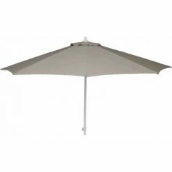 SIENA GARDEN Alu-Push Pro Mittelstockschirm Silber/taupe Ø 300cm Gestell Alu Silber, Streben Stahl, Bezug 100% Polyester, 180g/m² Taupe, Lichtschutzfaktor UPF 50+