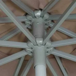 SIENA GARDEN Alu-Push Pro Mittelstockschirm Silber/taupe Ø 300cm Gestell Alu Silber, Streben Stahl, Bezug 100% Polyester, 180g/m² Taupe, Lichtschutzfaktor UPF 50+ -SIENA GARDEN Shop 41374549 5