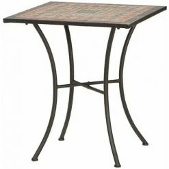 SIENA GARDEN Prato Tisch 64x64x71 Cm Gestell Stahl Matt-schwarz, Tischplatte Keramik.