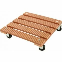 SIENA GARDEN Pflanzenroller WPC, 30 X 30 Cm, Natur Tragkraft: 60 Kg