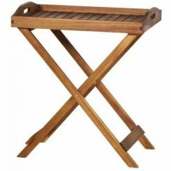 SIENA GARDEN Astoria Tablett 60x40x70 Cm Gestell Und Tischplatte Akazienholz Natur Geölt, Fläche Akazienholz Natur