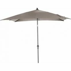 SIENA GARDEN Avio Mittelstockschirm Anthrazit/taupe 250x250cm Gestell Alu Anthrazit, Streben Stahl, Bezug 100% Polyester, 220g/m² Taupe, Lichtschutzfaktor UPF 50+