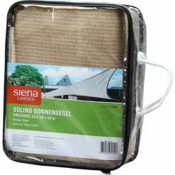 SIENA GARDEN Solino Sonnensegel Sand 180g/m² HDPE, 3-eckig, 3,6x3,6x3,6m -SIENA GARDEN Shop 45811448 3
