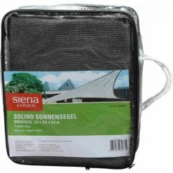 SIENA GARDEN Solino Sonnensegel Grau 180g/m² HDPE, 3-eckig, 3,6x3,6x3,6m -SIENA GARDEN Shop 45811450 3