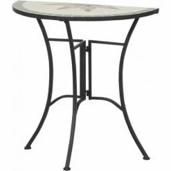 SIENA GARDEN Stella Tisch 35,5x70x71,5 Cm Gestell Stahl Matt-schwarz, Tischplatte Keramik.