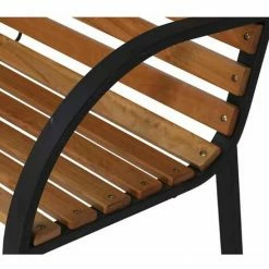 SIENA GARDEN Menorca 2er Bank Gestell Stahl Schwarz, Fläche Hartholz Natur -SIENA GARDEN Shop 46258015 3