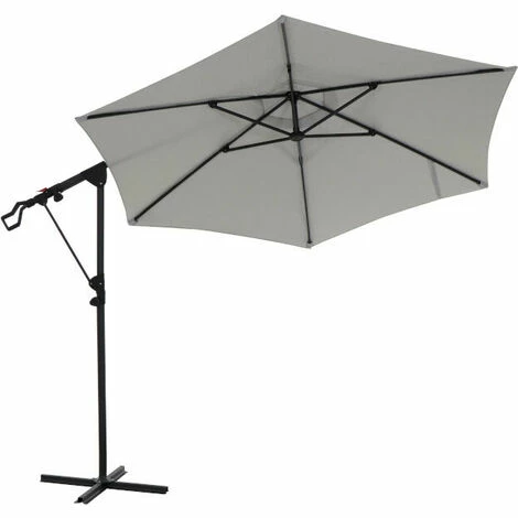 SIENA GARDEN Alu-Ampelschirm 'Leo', Ø 300 Cm Stone 3 SIENA GARDEN Alu-Ampelschirm 'Leo', Ø 300 Cm Stone