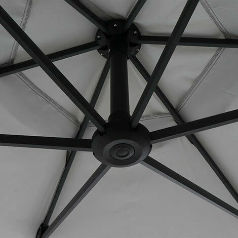 SIENA GARDEN Alu-Ampelschirm 'Leo', Ø 300 Cm Stone 5 SIENA GARDEN Alu-Ampelschirm 'Leo', Ø 300 Cm Stone – Bild 3