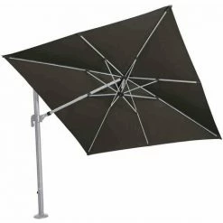 SIENA GARDEN Alphawing N+ Ampelschirm Silber/schwarz 3m X 3m Gestell Alu Silber, Bezug 100% Polyester, 240g/m² In Schwarz Meliert, Spinndüsengefärbt, UPF 50+