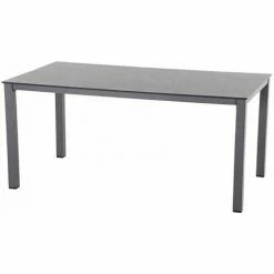 SIENA GARDEN Sola Dining Tisch 160x90 Cm, Anthrazit Gestell Aluminium Anthrazit, Tischplatte HPL Dark Stone