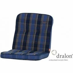 SIENA GARDEN Tarent Auflage Zu Sessel, 100 Cm, Karo Blau Bezug Aus 100% Acryl-Dralon, Dessin 254