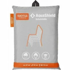 SIENA GARDEN AquaShield Stapelstuhlhülle 67x67xH80/110 Cm Hellgrau, 100% Polyester