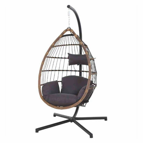 Siena Garden Hängesessel mit Standfuß Salerno schwarz/natur Hängekorb mit Kissen Siena Garden Hängesessel Mit Standfuß Salerno Schwarz/natur Hängekorb Mit Kissen -SIENA GARDEN Shop 51413946 1