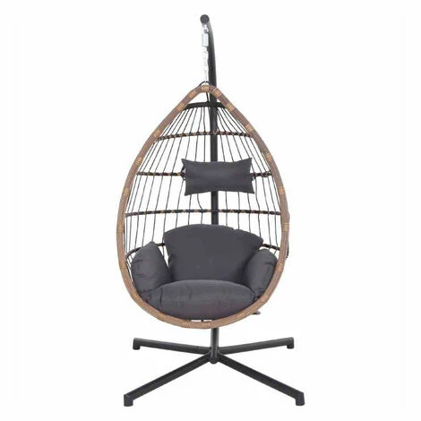 Siena Garden Hängesessel mit Standfuß Salerno schwarz/natur Hängekorb mit Kissen Siena Garden Hängesessel Mit Standfuß Salerno Schwarz/natur Hängekorb Mit Kissen -SIENA GARDEN Shop 51413946 2