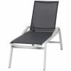 Siena Garden Milos Rollliege Aluminium Weiß-grau Mit Textilbezug Schwarz-grau H16695 Sonnenliege