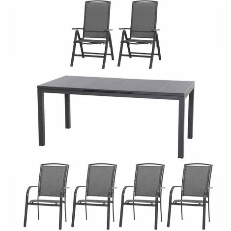 Siena Garden 7-teilige Sitzgruppe Livorno Mit Tisch Miros Ausziehbar 180/240x90 Cm Aluminium Anthraz 3 Siena Garden 7-teilige Sitzgruppe Livorno Mit Tisch Miros Ausziehbar 180/240x90 Cm Aluminium Anthraz
