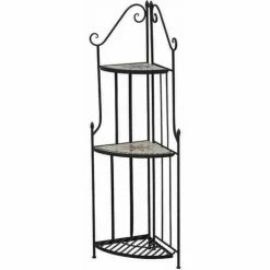 SIENA GARDEN Eckregal Stella 140x34 Cm Gestell Eisen / Mosaik-Optik